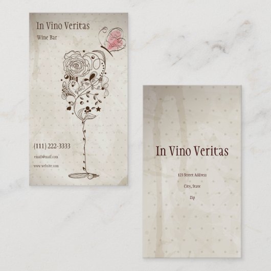 Elegant Visitekaartje van wijnstang (Voorkant / Achterkant)