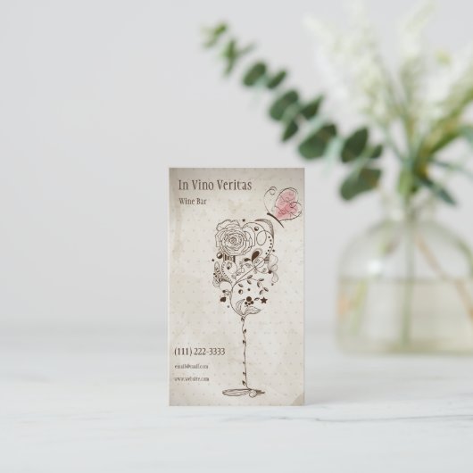 Elegant Visitekaartje van wijnstang (Staand voorkant)