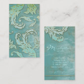 Elegant  Visitekaartje Verdigris Swirls Blu (Voorkant / Achterkant)