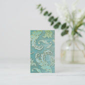 Elegant  Visitekaartje Verdigris Swirls Blu (Staand voorkant)