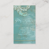 Elegant  Visitekaartje Verdigris Swirls Blu (Achterkant)