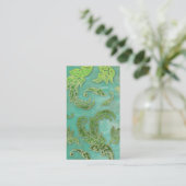 Elegant  Visitekaartje Verdigris Swirls Grn (Staand voorkant)