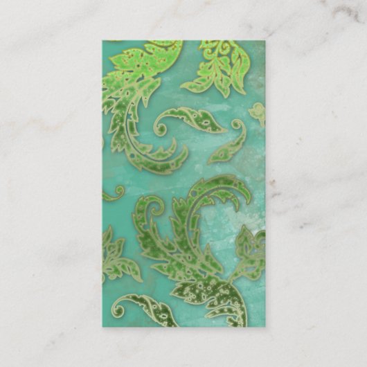 Elegant  Visitekaartje Verdigris Swirls Grn (Voorkant)