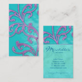 Elegant  Visitekaartje Verdigris Zwirls Pur (Voorkant / Achterkant)