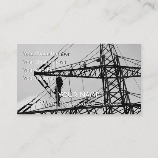 Elegant visitekaartje voor hoogspanningsdeskundige (Achterkant)