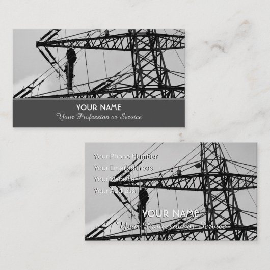 Elegant visitekaartje voor hoogspanningsdeskundige (Voorkant / Achterkant)
