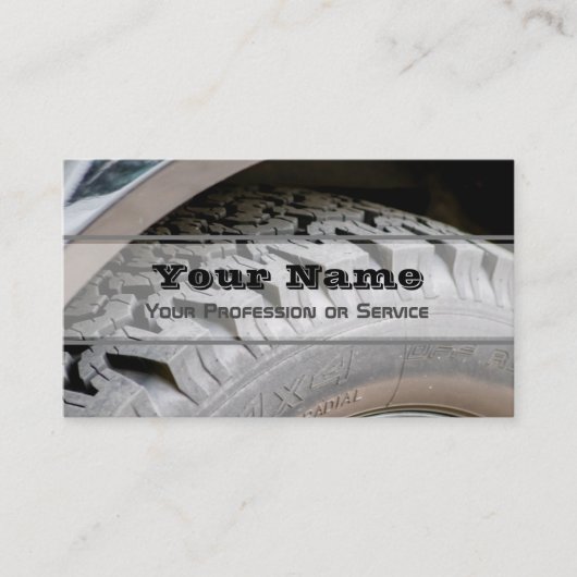 Elegant visitekaartje voor wiel- en banddeskundige (Voorkant)