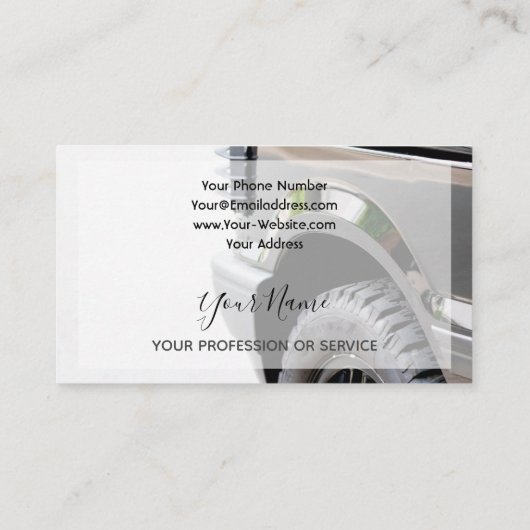 Elegant visitekaartje voor wiel- en banddeskundige (Achterkant)