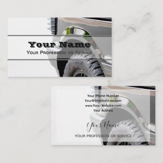 Elegant visitekaartje voor wiel- en banddeskundige (Voorkant / Achterkant)