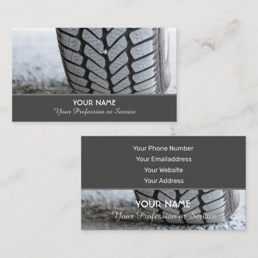 Elegant visitekaartje voor wiel- en banddeskundige (Voorkant / Achterkant)