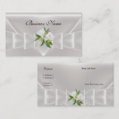 Elegant Visitekaartje Witte Zijde Bloemboog (Voorkant / Achterkant)