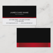 Elegant visitekaartje zwart/wit rode lijn (Voorkant / Achterkant)