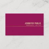 Elegant Visitekaartjes Gold Trendy Viva Magenta (Voorkant)