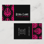 Elegant Visitekaartjes Roze Damask (Voorkant / Achterkant)