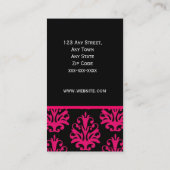 Elegant Visitekaartjes Roze Damask (Achterkant)