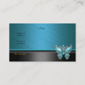 Elegant Visitekaartjes vlinder Blauwgroen blauw (Achterkant)