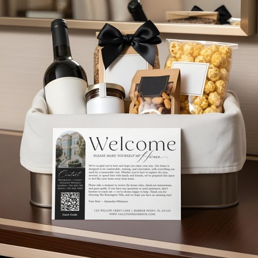 Elegant Visitor Greeting Vacation Rental Welcome Bedankkaart