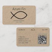 Elegant visrestaurant | FISH-Logo en QR-code Visitekaartje (Voorkant / Achterkant)