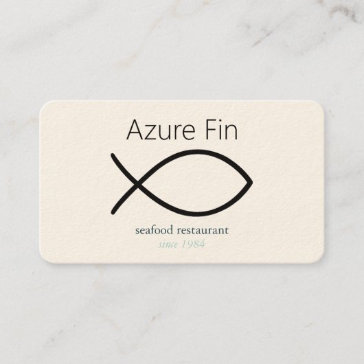 Elegant visrestaurant | FISH-Logo en QR-code Visitekaartje (Voorkant)