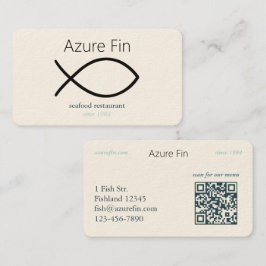 Elegant visrestaurant | FISH-Logo en QR-code Visitekaartje
