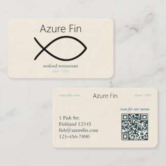 Elegant visrestaurant | FISH-Logo en QR-code Visitekaartje