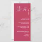 Elegant Viva Magenta Modern Minimal Menu Eat (Voorkant)