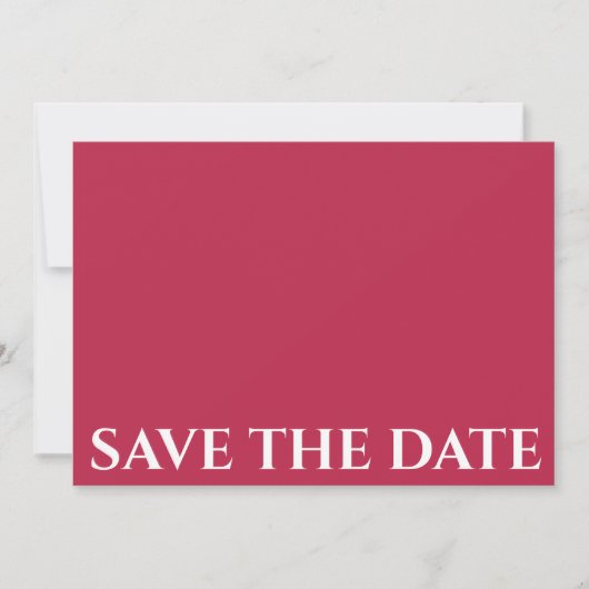Elegant Viva Magenta Simple Minimalist Weddenschap Save The Date (Voorkant)