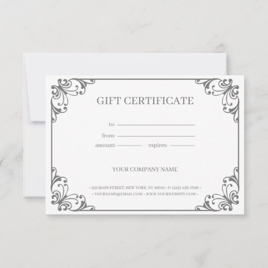 Elegant Vlaams Lijst Gepersonaliseerd Cadeaubon (Achterkant)