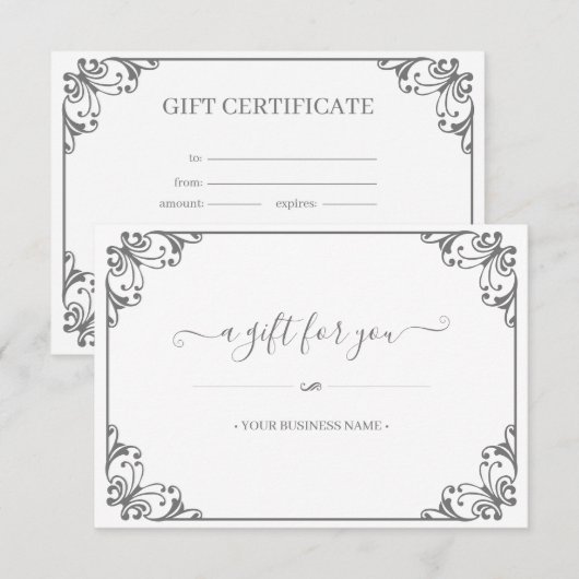 Elegant Vlaams Lijst Gepersonaliseerd Cadeaubon (Voorkant / Achterkant)