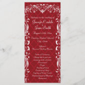 Elegant  Vlaamse Rood Wedding Programma's (Voorkant)