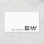 Elegant vlakin White Moderne met monogram Simple Visitekaartje (Voorkant)