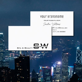 Elegant vlakin White Moderne met monogram Simple Visitekaartje