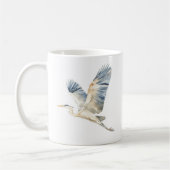 Elegant Vliegende Blauwe Herons Wit Koffiemok (Links)