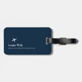 Elegant vliegtuig met gestippelde route bagagelabel (Achterkant horizontaal)