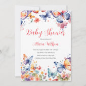 Elegant vlinder Baby shower Kaart (Voorkant)