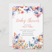Elegant vlinder Baby shower Kaart (Voorkant)