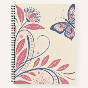 Elegant  vlinder & bloemig Notitieboek