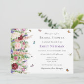 Elegant vlinder bloemig Vrijgezellenfeest Kaart (Staand voorkant)