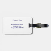 Elegant vlinder- en lavendelontwerp bagagelabel (Achterkant horizontaal)
