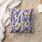 Elegant vlinder- en lavendelontwerp kussen (Deken)