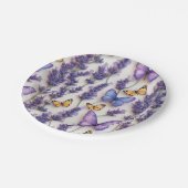 Elegant vlinder- en lavendelontwerp papieren bordje (Gekanteld)
