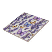 Elegant vlinder- en lavendelontwerp tegeltje (Zijkant)