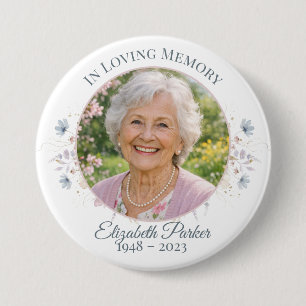 Elegant vlinder-herdenkingsprogramma ronde button 7,6 cm