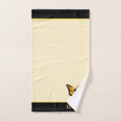 Elegant vlinder op ivoor en zwarte streep bad handdoek (Handdoek)