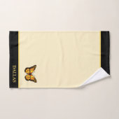 Elegant vlinder op ivoor en zwarte streep bad handdoek (Handdoek)