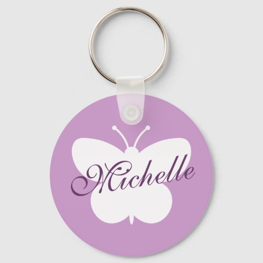 Elegant vlinder sleutelhanger voor meisjes | Laven (Voorkant)