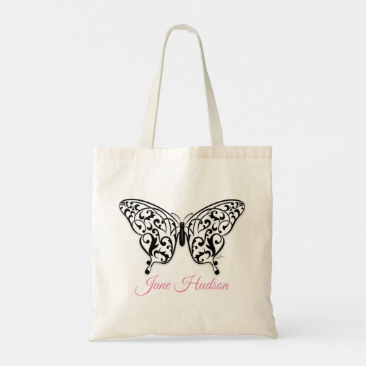 Elegant Vlinder Tote Tas Ontwerp door Eksi (Achterkant)