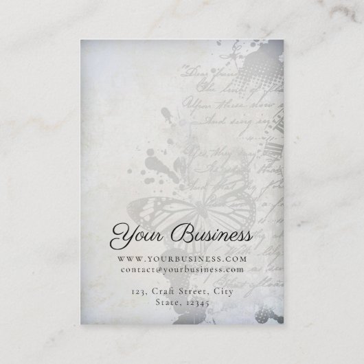 Elegant  vlinderjuwelen die een beeldscherm verdie visitekaartje