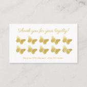 Elegant vlindermonogram goud Bedankt voor uw Klantenkaartje (Voorkant)