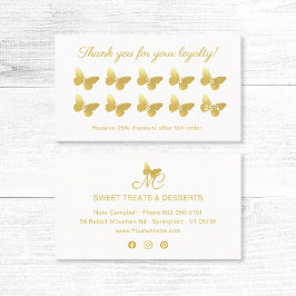 Elegant vlindermonogram goud Bedankt voor uw Klantenkaartje